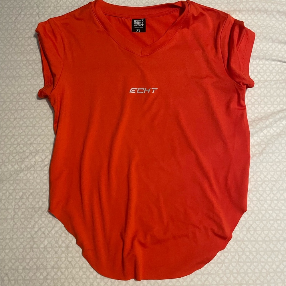 ECHT Orange Sleeveless Muscle Tee Relaxed Fit